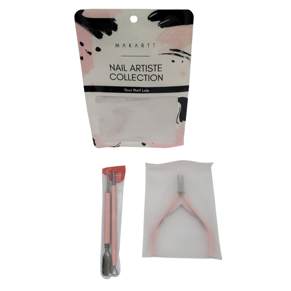 New Makartt Nail Artiste Cuticle Cutter Pusher Tool Set‎ Pink